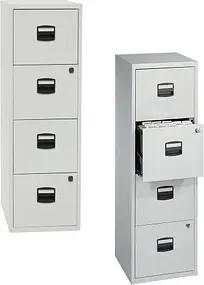 BISLEY Home PFA 4 Hängeregistraturschrank lichtgrau 4 Schubladen 41,3 x 40,0 x 132,1 cm, 1 St.