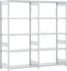 Bito Fachbodenregal Typ:EL mit 5 Fachböden L1008xH2000xT424 mm, Anbaufeld 100 kg lichtgrau