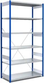 Bito Fachbodenregal Typ:EL mit 6 Fachböden L1058xH2500xT624 mm, Grundfeld 100 kg enzianblau