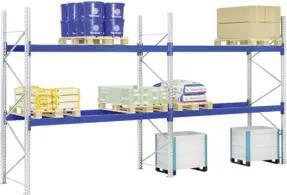 Bito Paletten-Komplettregal-Set P2 mit 2 Ebenen H5000xT1100xL5800 mm 1000 kg, unmontiert enzianblau