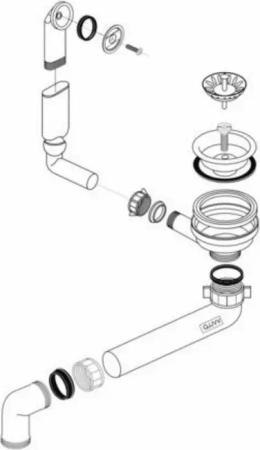 Blanco Einbauspüle Blanco Ablaufgarnitur 3,5'' Sieb LAGO,NOVA 45 S/5 S runder Überlauf