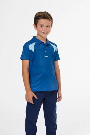 Blauer Golfpoloshirt mit hellblauen Details für Jungen