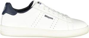 Blauer Weiße Leder Herren Sneaker