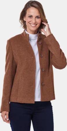 Blazer mit raffinierter Kragenlösung - braun - Gr. 48 von Goldner Fashion