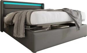 BlingBin Boxspringbett Stauraumbett Polsterbett (1-St), Doppelbett inkl. Farbwechselnde LED-Beleuchtungsleiste