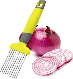 BlingBin Gemüsehobel Zwiebelhalter zum Schneiden mit langem Griff Edelstahl-Nadel, Edelstahl und Kunststoff, (1er Set, 1-St., 1pcs), zum Schneiden und Aufbewahren von Zitronen, Kartoffeln, Tomaten