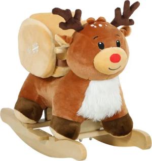 BlingBin Schaukelpferd Kinder Schaukelpferd Schaukeltier Rentier / Dinosaurier, (1 tlg), mit Sicherheitsgurt, weiche Füllung für 18-36 Monate Plüsch