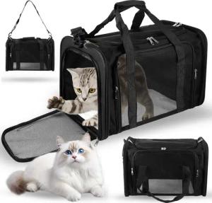 BlingBin Tiertransporttasche Transporttasche für Katze Hund, Faltbare Hundebox Katzentransportbox bis 18 kg, Hundetransporter für Mittel Kleine Hund Katze Haustiere im Flugzeug