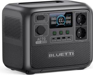 BLUETTI Stromerzeuger AC70 768Wh/1000W tragbarer Power Station, 1,00 in kW, Mobiler Stromspeicher für den Notfall im Freien, Camping
