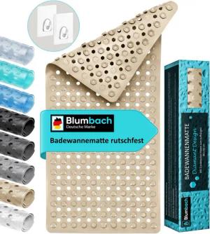 Blumbach Wanneneinlage Badewannenmatte rutschfest, Packung, inklusive 2 Klebehaken, rutschhemmend, mit Saugnäpfen, pflegeleicht