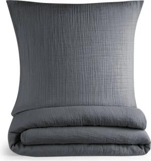 Blumtal Bettwäsche Musselin 100% Baumwolle im Set, Kopfkissenbezug & Deckenbezug, 2 teilig