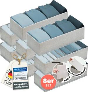 Blumtal Faltbox HEMNES, MALM, PAX Organizer Ordnungssystem Kleiderschrank (8 St), Faltboxen für BHs, T-Shirts - Boxen für Schrank