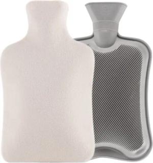 Blumtal Wärmflasche mit Bezug aus Polar Fleece, (für Kinder und Erwachsene, Bettflasche zur Schmerzlinderung, aus Naturkautschuk für Kinder und Erwachsene)