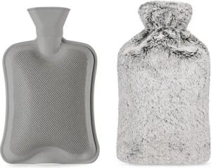 Blumtal Wärmflasche Premium Wärmflasche mit Bezug & Tasche aus weichem Kunstfell, (Auslaufsichere Flasche aus Naturkautschuk für Kinder und Erwachsene), Wärmeflasche aus Naturkautschuk und Handwärmer