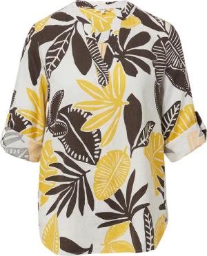 Bluse aus Leinenmix mit 3/4-Ärmeln