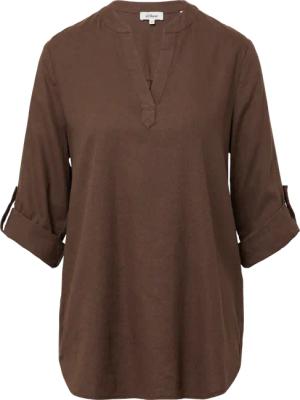 Bluse aus Leinenmix mit 3/4-Ärmeln