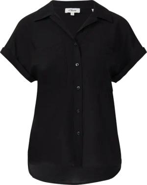 Bluse aus strukturiertem Viskosemix mit aufgesetzter Tasche