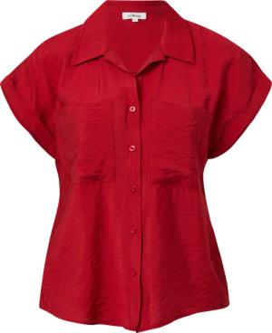 Bluse aus strukturiertem Viskosemix mit aufgesetzter Tasche