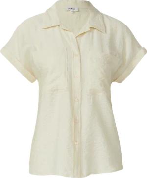 Bluse aus strukturiertem Viskosemix mit aufgesetzter Tasche