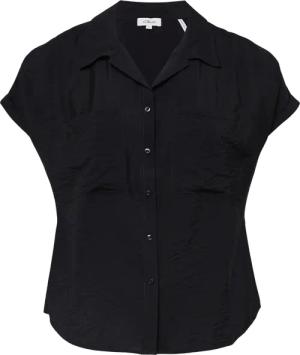 Bluse aus strukturiertem Viskosemix mit aufgesetzter Tasche