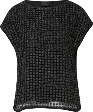 Bluse im Fabricmix mit Spitze aus Glitzergarn