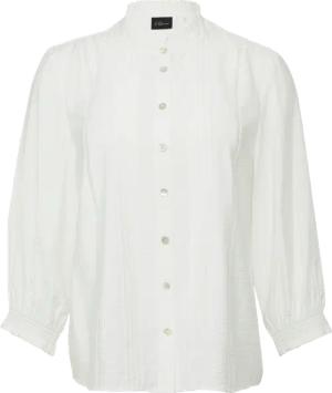 Bluse mit Rüschenkragen und Biesenfalten