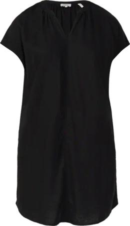 Blusenkleid aus Leinenmix mit Eingrifftaschen