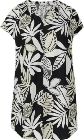 Blusenkleid aus Leinenmix mit Eingrifftaschen