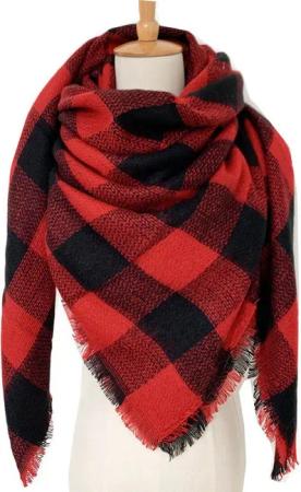 Blusmart Dreieckstuch Frauen Winter Schal Dreieck, (Herbst-Winter-Schal, Wickelschal, Warm, Weich, Klobig), klassischer Quasten Plaid Schal und Wrap