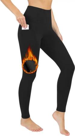 Blusmart Thermoleggings Fleece-Leggings für Herbst und Winter (Damen-Bauchstraffung mit hoher Taille, um warm zu bleiben, 1-tlg., Mit Doppeltaschen) Fitness-Trainings-Sport-Leggings
