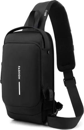 Blusmart Umhängetasche Wasserdichte Unisex-Brusttasche/Umhängetasche (Mit USB-Ladeanschluss und Diebstahlsicherung, Multifunktionstaschen + Seitentaschen), Vielseitige Tragemöglichkeiten