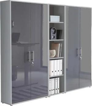 BMG Möbel Aktenschrank Büromöbel Office Edition 10 (Aktenschrank Regal Set, besteht aus 2x Aktenschrank und 1x Regal) mit viel Stauraum, abschließbar