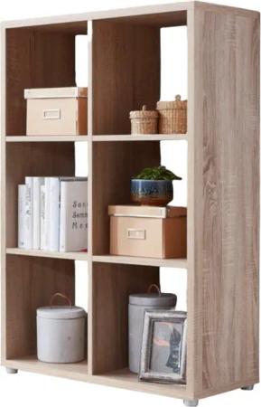 BMG Möbel Standregal NIZZA, Aktenregal, Würfelregal, Raumteiler mit 6 Fächern, Made in Germany