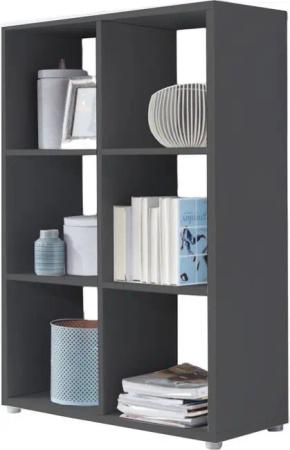 BMG Möbel Standregal NIZZA, Aktenregal, Würfelregal, Raumteiler mit 6 Fächern, Made in Germany