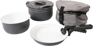 BO-CAMP Keramik Kochset 5-teilig Alu Camping Koch Geschirr Topf Antihaft Pfanne