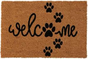 BOLTZE Fußmatte Fußmatte WELCOME PAW natur schwarz Schrift mit Pfotenabdruck Kokos PVC