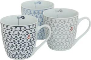 BOLTZE GRUPPE GmbH Becher Jumbobecher Ebbe & Flut' Anker blau grau rot & weiß 400 ml 3er Set