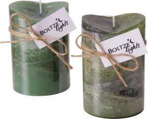 BOLTZE Stumpenkerze Stumpenkerze, 1 Stück, Hell- oder Dunkelgrün, Ø 7 cm, 10 cm hoch