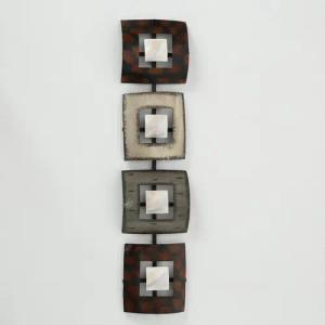 BOLTZE Wanddekoobjekt Wand Objekt Eisen Relief Farbmix Wohn Zimmer Dekoration Quadrate 78
