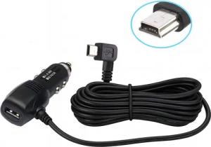 Bolwins G66C 3,5m KFZ Auto Ladegerät Adapter Kabel USB + mini USB 5pin für GPS Autoladekabel, Zigarettenanzünder Stecker, USB-Buchse + Mini-USB 5-Pin Stecker (abgewinkelt) (350 cm), 3,5 m KFZ-Ladekabel mit USB-Buchse und mini-USB-5-Pin Stecker
