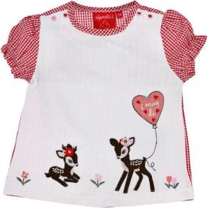 BONDI Trachtenbluse Trachtenshirt Baby/Kleinkind - BAMBI - weiß/rot