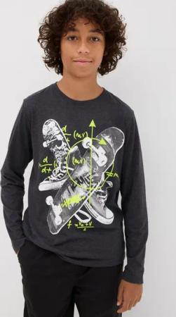 bonprix Langarmshirt lockere Schnittform, mit Bündchen an den Ärmeln