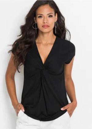 bonprix T-Shirt bequeme Passform, Kurzarm-Design, mit Knoten-Detail