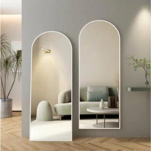 Boromal Wandspiegel groß Flurspiegel Weiß Hochglanz 160x50 150x50cm Aluminiumrahmen (Ganzkörperspiegel Hochspiegel, 1-St., 5mm Umweltschutz Spiegel), Hängend, Wand gelehnt