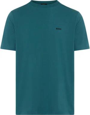 BOSS GREEN Rundhalsshirt Tee mit gummiertem Kontrast-Logo