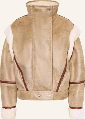 BOSS Jacke CHEERLEA in Lederoptik mit abnehmbaren Ärmeln