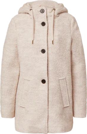 Bouclé-Jacke aus Wollmix mit Kapuze