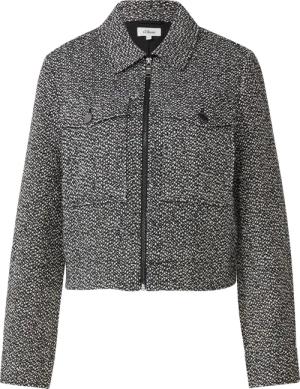 Bouclé-Jacke mit aufgesetzten Taschen