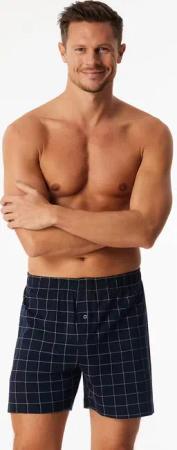 Boxershorts Feininterlock kariert nachtblau- Fine Interlock 6