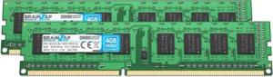 BRAINZAP 8GB (2x 4GB) RAM PC3-12800U-11 DIMM PC-Arbeitsspeicher (1600 MHz, CL11, 1Rx8, Non-ECC, Unbuffered, Desktop-PCs - Intel und)